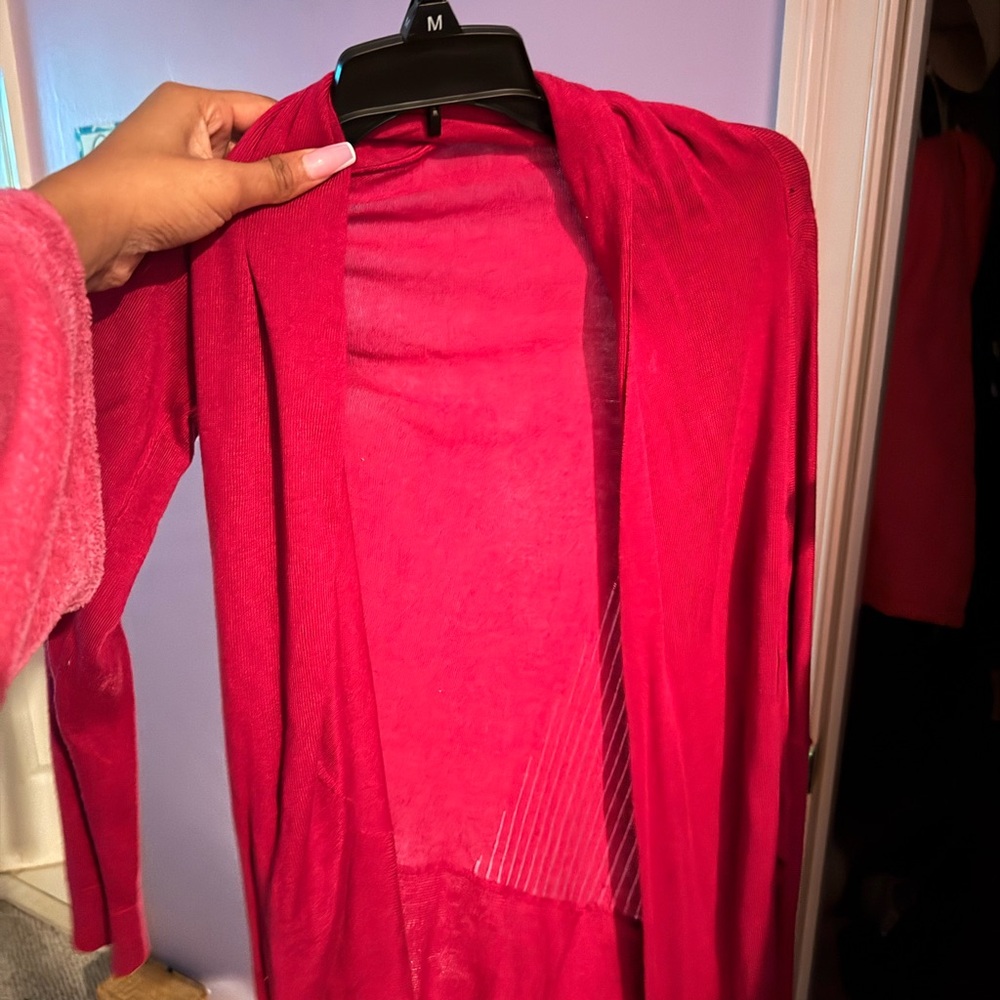 Vibrant Red Open Cardigan
